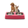 Dog Bowls Stainless Steel Water and Food Feeder with Non Spill Skid Resistant Silicone Mat for Pets raised cat bowl